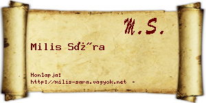 Milis Sára névjegykártya